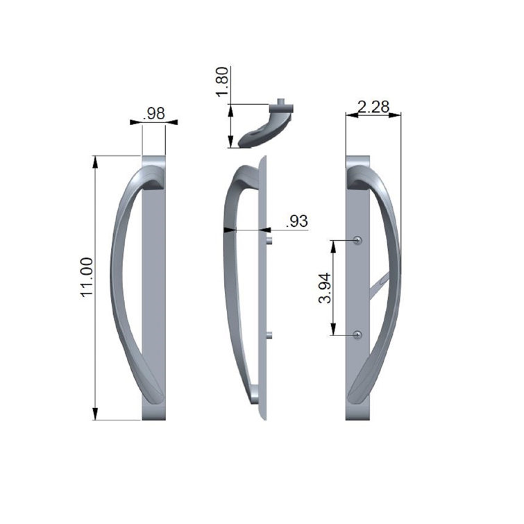 G.A.S. Hardware Contemporary Sliding Glass Door Amesbury Truth Handle
